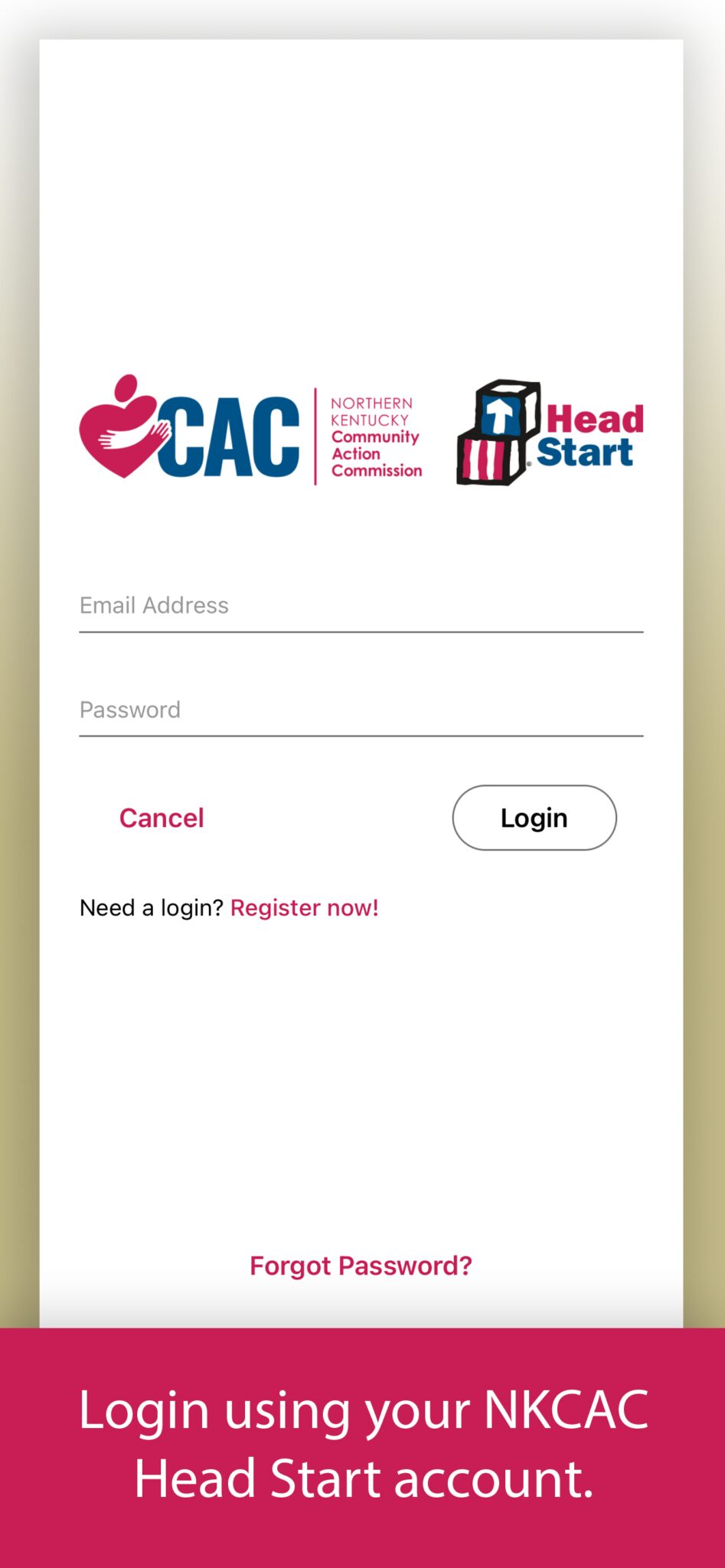 screenshot NKCAC head start app