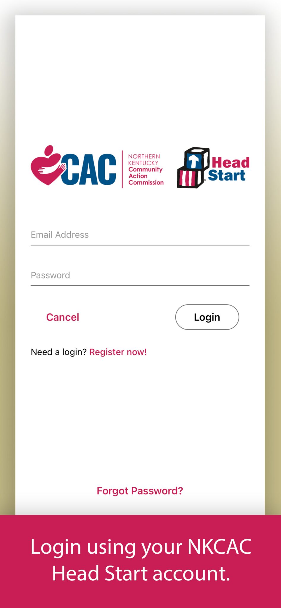 screenshot NKCAC head start app