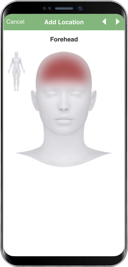 healthcare mobile app forehead