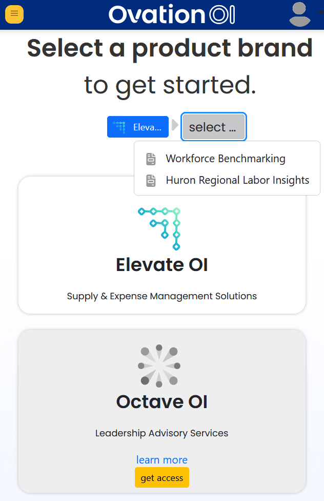 Ovation Healthcare portal tablet screenshot